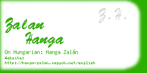 zalan hanga business card